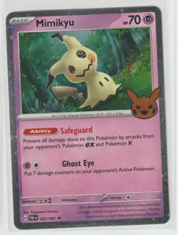 MIMIKYU 037/091 RARE PALDEAN FATES POKEMON NM/M - Image 1