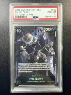 ONE PIECE FIVE ELDERS 2025 OP13-CARRYING ON HIS WILL 082 ALTERNATE ART PSA 10 A3 - Image 1