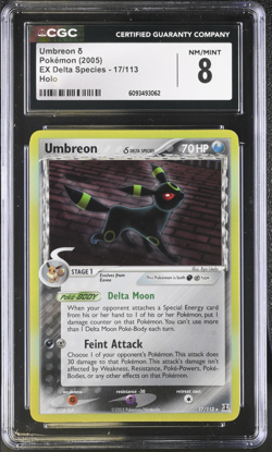 Pokemon Umbreon Delta Species Holo 17/113 CGC 8 NM-MT Vintage Pokemon Card - Image 1