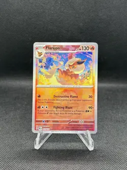 Pokemon Prismatic Evolutions Flareon Masterball Reverse Holo Card 013/131 LP - Image 1