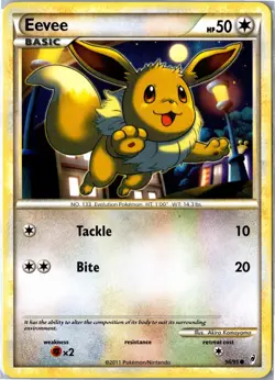 Pokemon Card - Eevee 56/95 Call of Legends Common Moderately Played - Image 1