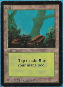 Forest (A Rocks) Beta VHP/DAMAGED Basic Land MTG CARD (ID# 518420) ABUGames - Image 1