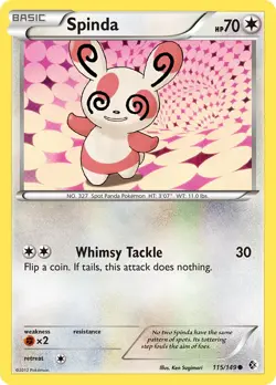 Spinda 115/149 Boundaries Crossed Pokemon Card NM - Image 1