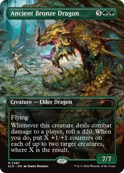 Ancient Bronze Dragon D&D Secret Lair NM MTG - Image 1