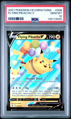 2021 Pokemon Celebrations #006 Flying Pikachu V PSA10 - Image 1
