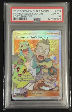 2018 Pokemon Lost Thunder Professor Elm's Lecture #213 Full Art PSA 10 - Image 1