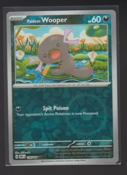 PALDEAN WOOPER 126/197 COMMON OBSIDIAN FLAMES POKEMON REVERSE HOLO NEAR MINT - Image 1