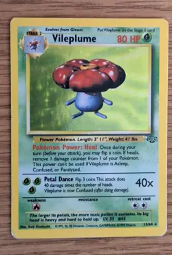 Pokemon Vileplume Holo Stage 2 Jungle 15/64 - Image 1