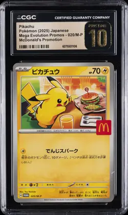 2025 POKEMON JAPANESE ME MCDONALD'S PROMO #020/M-P PIKACHU CGC 10 PRISTINE - Image 1