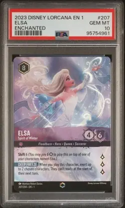 2023 DISNEY LORCANA EN 1 - THE FIRST CHAPTER #207 ELSA ENCHANTED PSA 10 - Image 1