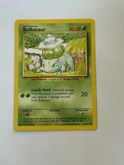 Bulbasaur Base Set Pokemon Card LP - Image 1