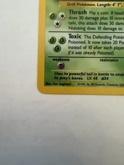 Nidoking 11/102 Base Set HOLO Pokemon Card ⭐ WOTC 1999 Unlimited LP/NM - Image 3