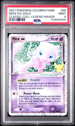 PSA 9 Pokemon TCG Mew EX Celebrations: Classic Collection 88/92 Holo Ultra Rare - Image 1