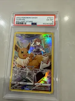 2022 POKEMON SWORD & SHIELD BRILLIANT STARS #TG11 FULL ART/EEVEE PSA 6 - Image 1