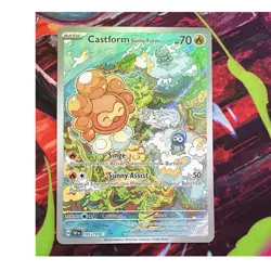 Pokemon TCG SV08 Surging Sparks Castform Sunny Form Illustration Rare 195/191 - Image 1