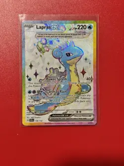 Lapras Ex 158/142 Stellar Crown Pokemon TCG Full Art Ultra Rare Holo Mint/Nm - Image 1