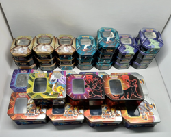 Big Lot of 34 Empty Pokemon Tins Storage Bulk Cases - Image 1