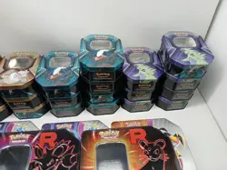 Big Lot of 34 Empty Pokemon Tins Storage Bulk Cases - Image 3