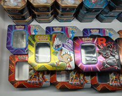 Big Lot of 34 Empty Pokemon Tins Storage Bulk Cases - Image 4