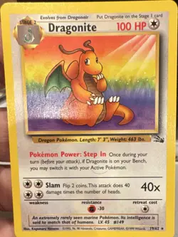 Pokemon TCG The Pokemon Company Dragonite 19/62 Fossil Holo Rare Unlimited EN - Image 1