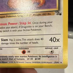 Pokemon TCG The Pokemon Company Dragonite 19/62 Fossil Holo Rare Unlimited EN - Image 3