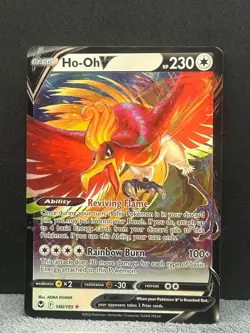 Ho-Oh V 140/195 Holo V Rare Silver Tempest Pokemon Holo Lightly Played - Image 1