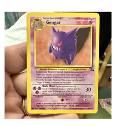 Wizards Pokemon TCG Gengar 20/62 Fossil English 1999 80HP Unlimited -1 - Image 1