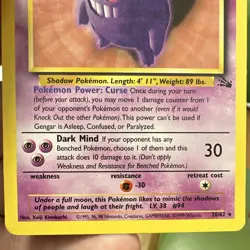 Wizards Pokemon TCG Gengar 20/62 Fossil English 1999 80HP Unlimited -1 - Image 5