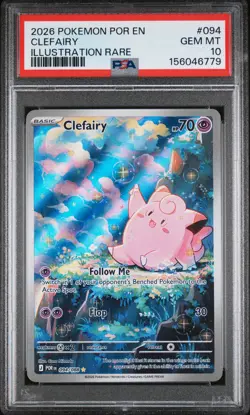 2026 POKEMON POR EN-PERFECT ORDER ILLUSTRATION RARE #094 CLEFAIRY PSA 10 - Image 1