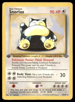 Snorlax 27/64 Rare Jungle Pokemon 1st Edition Heavily Played HP/DMG - Image 1