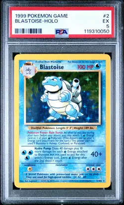 1999 POKEMON BASE SET UNLIMITED #2 BLASTOISE-HOLO PSA 5 - Image 1