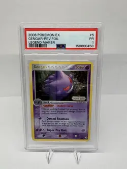 PSA 1 PR 2006 Pokemon EX Legend Maker Gengar STAMPED Reverse Holo Foil 5/92 - Image 1