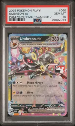 2025 POKEMON PLAY! POKEMON PRIZE PACK: SER 7 #060 UMBREON EX PSA 10 - Image 1