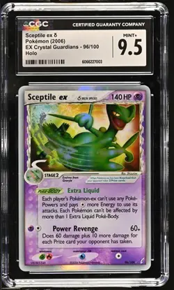 CGC 9.5 SCEPTILE EX 96/100 HOLO EX CRYSTAL GUARDIANS POKEMON MINT+ - Image 1