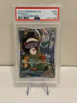 2025 POKEMON BLK EN-BLACK BOLT #095 FOONGUS ILLUSTRATION RARE PSA 7 - Image 1