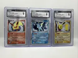 Flareon Vaporeon Jolteon Delta Species Silver EX Delta Species Pokemon CGC9 Set - Image 1