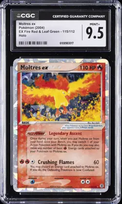 2004 POKEMON EX FIRE RED & LEAF GREEN HOLO #115 MOLTRES EX CGC 9.5 - Image 1
