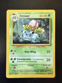 Pokemon TCG Ivysaur Base Set 30/102 Regular Uncommon 1999-2000 Wizards - Image 1