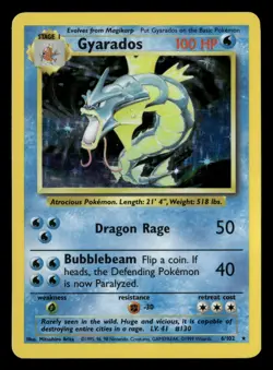 Pokemon Base Set #6/102 Gyarados Holo - Image 1