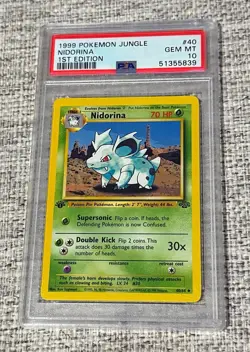 1999 Pokemon Jungle Nidorina 1st Edition PSA 10! - Image 1