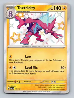 Pokemon TCG Toxtricity Holo Shiny Rare SV: Paldean Fates 141/091 - Image 1