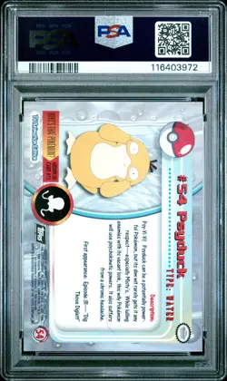 1999 TOPPS POKEMON TV RAINBOW FOIL #54 PSYDUCK PSA 6 - Image 2