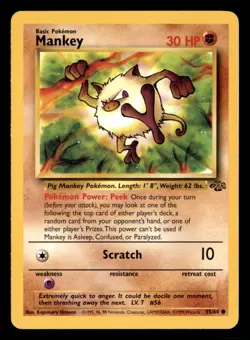 Mankey 55/64 Common Jungle Pokemon Unlimited Lightly Played - Image 1