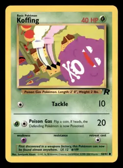 Koffing 58/82 Common Team Rocket Pokemon Unlimited Lightly Played - Image 1