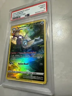 Pokemon TCG Vaporeon TG02/TG30 Brilliant Stars Ultra Rare Full Art Holo PSA 9 - Image 2