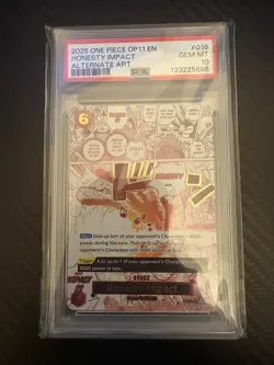 PSA 10 Honesty Impact Manga Alt Art OP11-018 – A Fist of Divine Speed 2025 - Image 1