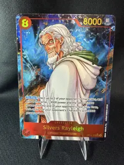 One Piece Bandai Silvers Rayleigh OP08-118 Secret Rare Holo Alt Art 8000 C8 EN - Image 1