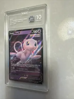Pokemon Mew V 060/159 Crown Zenith ULTRA RARE Full Art TCG Card Tag Gem Mint 10 - Image 1