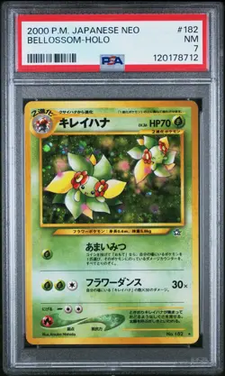 2000 POKEMON JAPANESE NEO #182 BELLOSSOM-HOLO PSA 7 - Image 1