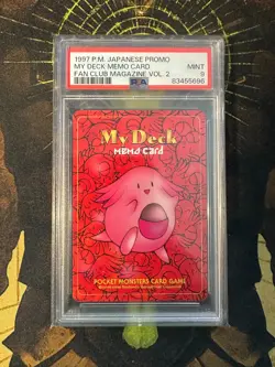 Pokemon Japanese My Deck Memo Card Fan Club Magazine Promo PSA 9 - Image 1